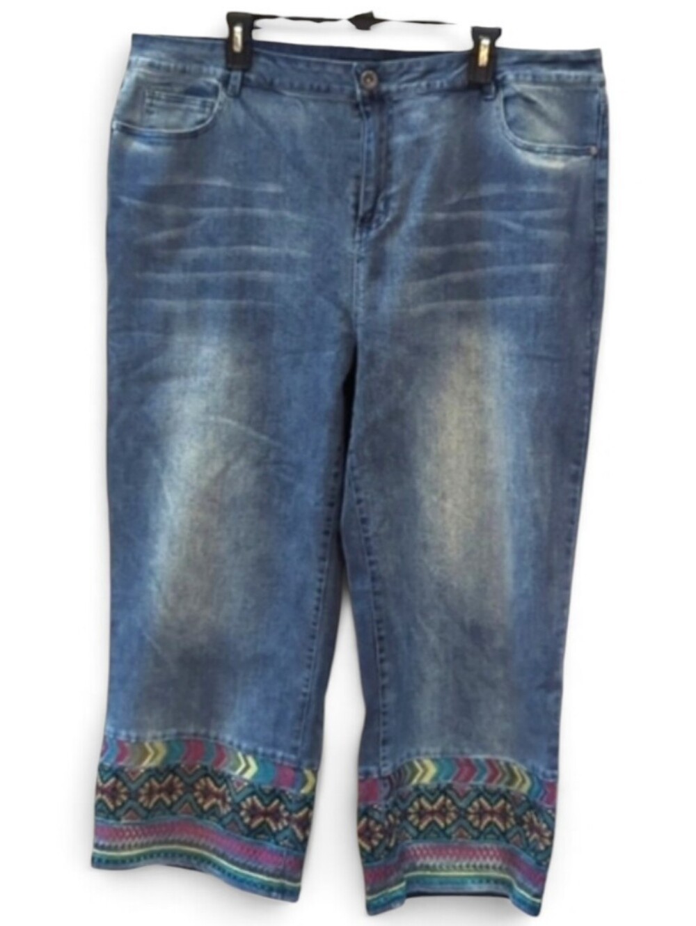 W.A.Y , wonderful and young, wide leg embroidered jeans. 16W
